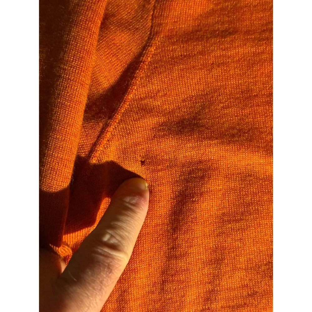 Polo Ralph Lauren Mens XXL Orange Merino Wool V-Neck Sweater Custom Fit